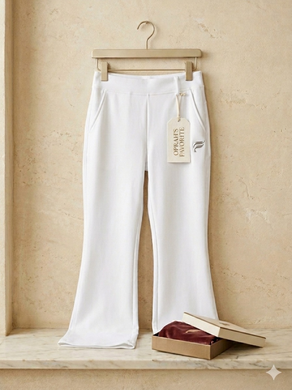 NWT White French Terry Flare Sweatpants Cozy Minimalist Clean Girl Small - Picture 3 of 9